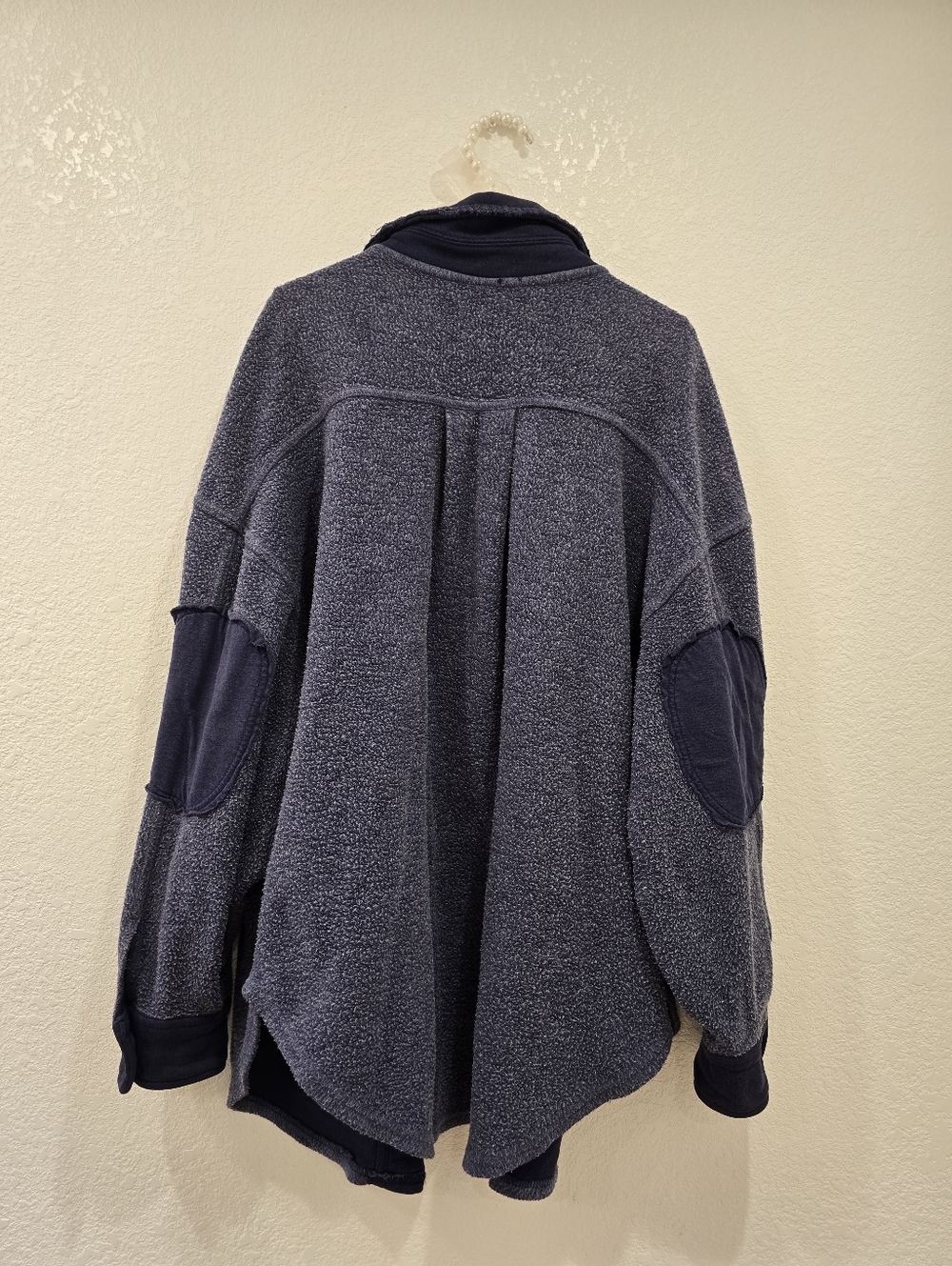 Free People We the Free Ruby Fleece Shirt Jacket Oversized Blue S - Picture 4 of 7